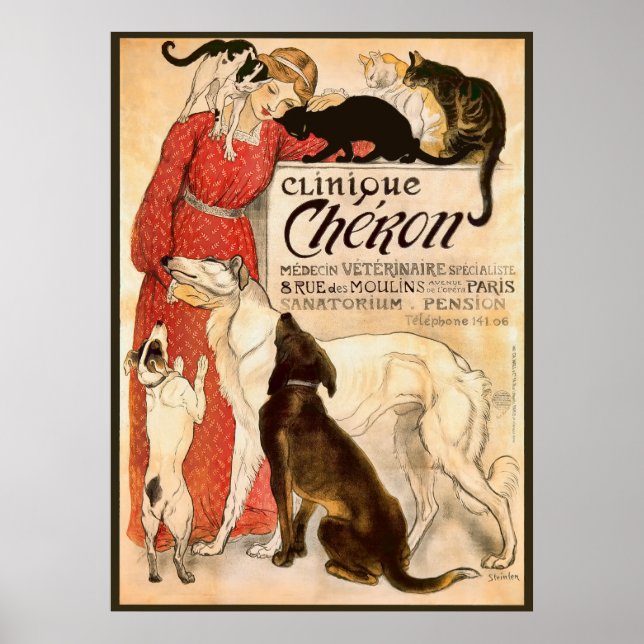 Clinique Cheron Vintage Veterinary Advertisement Poster (Front)