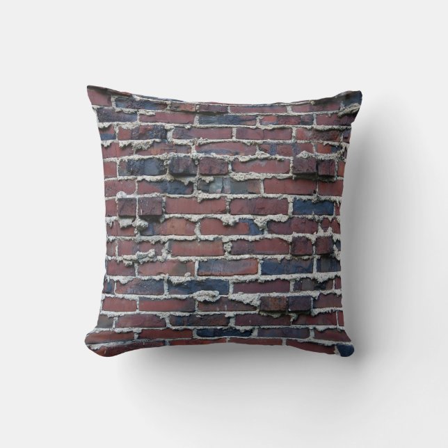 Clinker Brick with Weeping Mortar Throw Pillow (Front)