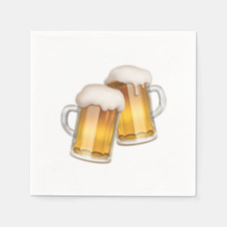 Clinking Beer Mugs - Emoji Napkin