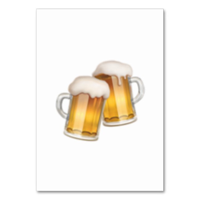 Clinking Beer Mugs - Emoji Table Number (Front)