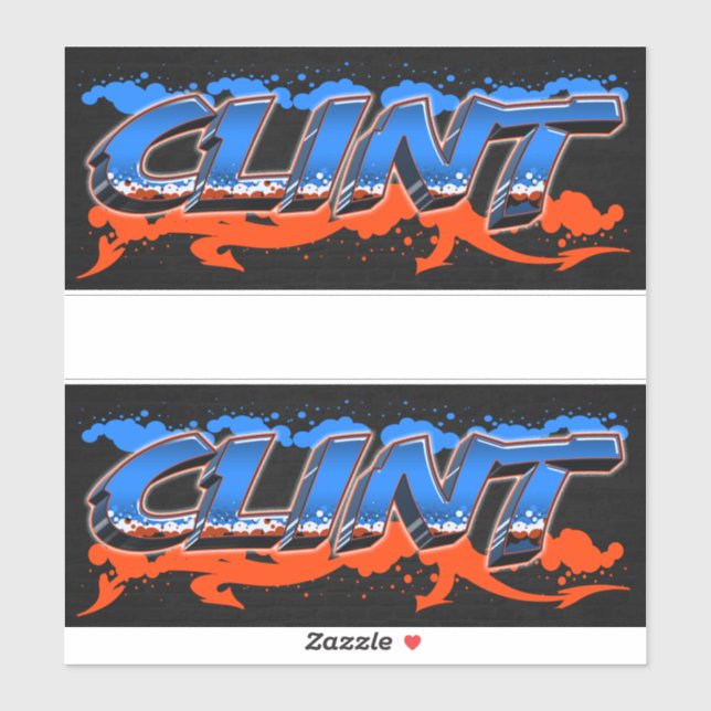 Clint First Name Name Graffiti Decal Sticker (Sheet)