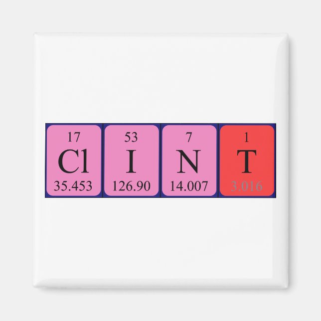 Clint periodic table name magnet (Front)