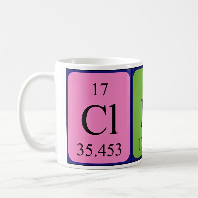 Clint periodic table name mug (Left)