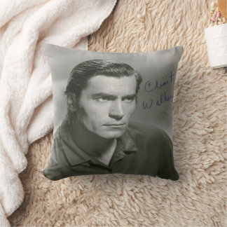 clint walker signed cushion
