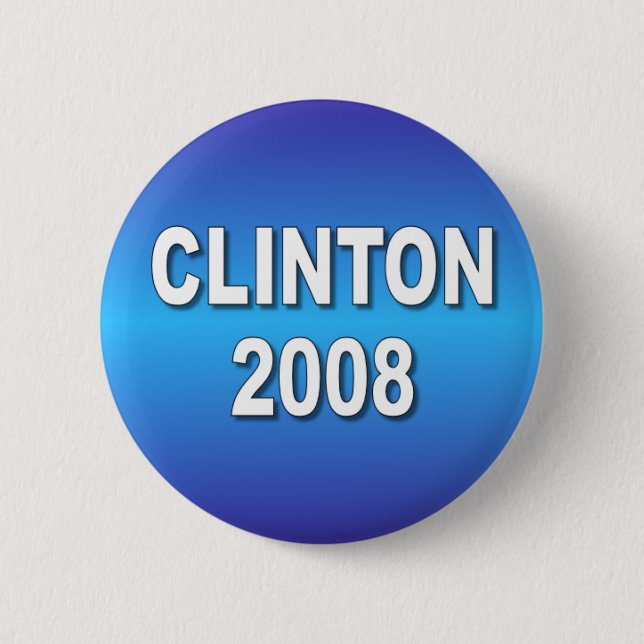 clinton 2008 6 cm round badge (Front)