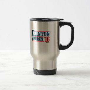 Clinton and Warren in 2016 - Running Mates Travel Mug
