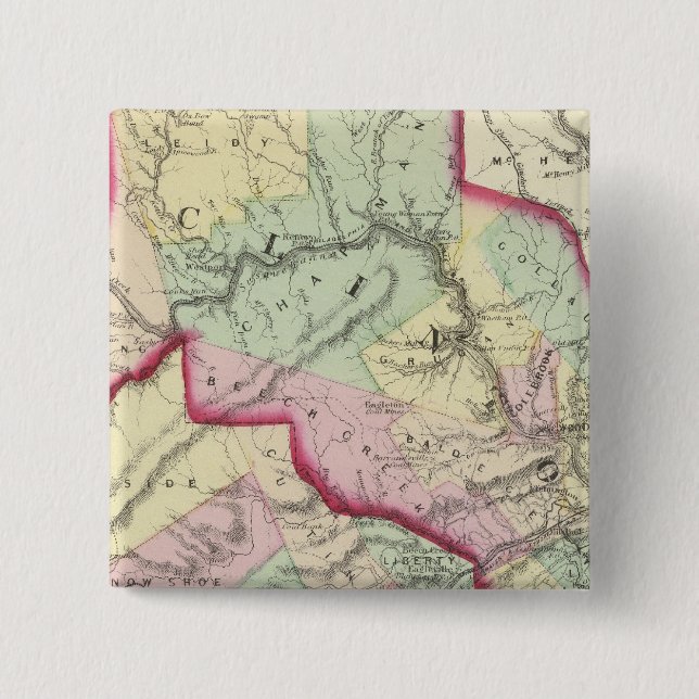 Clinton, Centre counties 15 Cm Square Badge (Front)