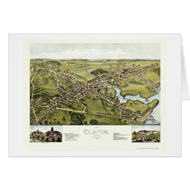Clinton, CT Panoramic Map - 1881 (Front Horizontal)