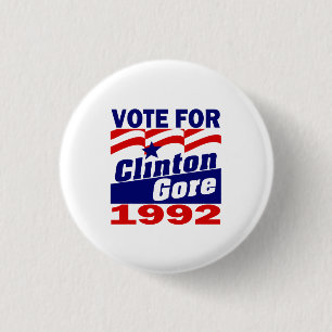 Clinton/Gore 1992   3 Cm Round Badge