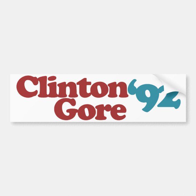 Clinton Gore 1992 Bumper Sticker (Front)
