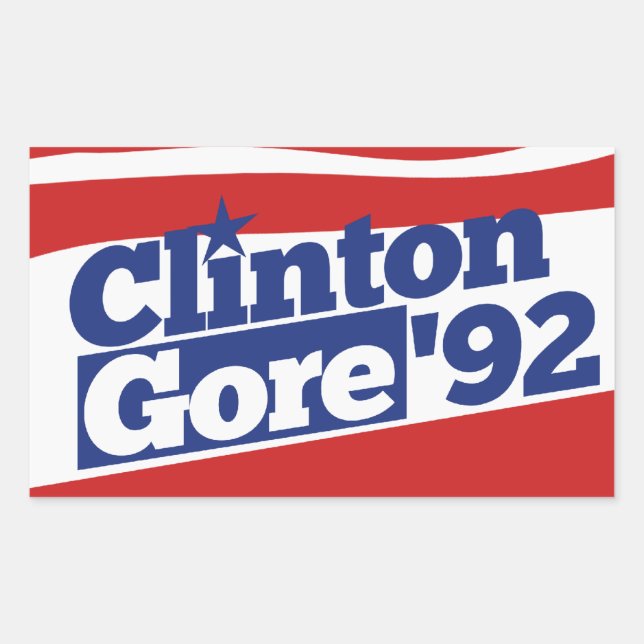 Clinton Gore 92 Rectangular Sticker (Front)
