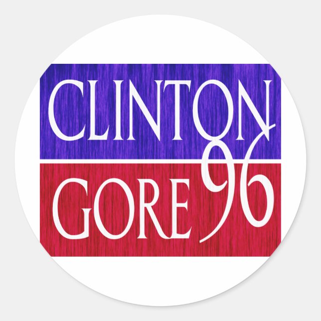 Clinton Gore 96 Distressed Design Classic Round Sticker (Front)