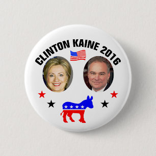 CLINTON KAINE 2016 6 CM ROUND BADGE