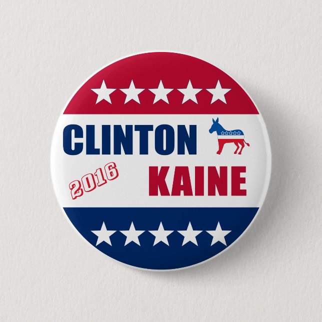 Clinton Kaine | Election 2016 6 Cm Round Badge (Front)