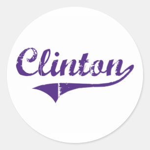 Clinton Louisiana Classic Design Round Sticker