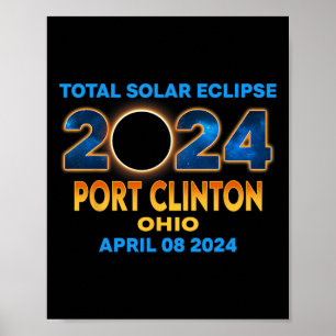 Clinton Ohio Eclipse 2024 Total Solar Eclipse  Poster
