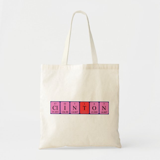 Clinton periodic table name tote bag (Front)