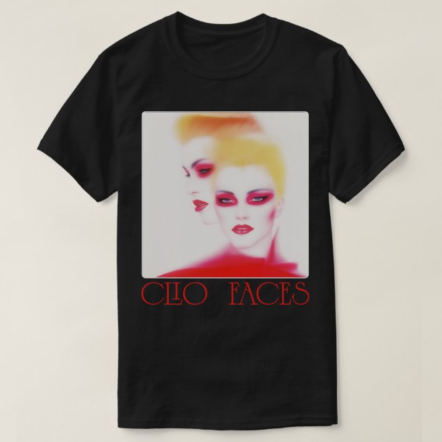 Clio Faces Italo Disco Classic Tribute Design T-Shirt (Design Front)