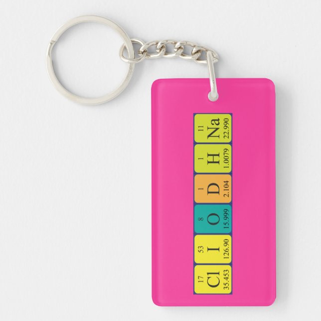 Cliodhna periodic table name keyring (Front)