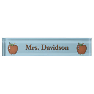 Clip Art Apples Teacher's Custom Desk Nameplate