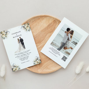 Clip Art Bride & Groom Photo Qr Code Wedding Invitation
