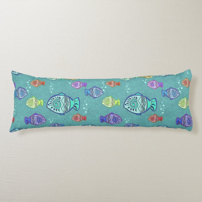 Clip Art Fish Pattern + your ideas Body Cushion (Front)