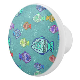 Clip Art Fish Pattern + your ideas Ceramic Knob