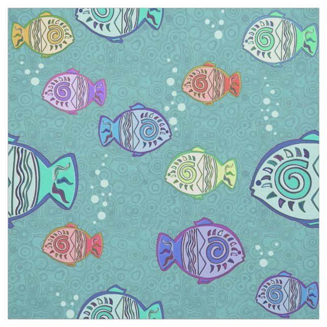 Clip Art Fish Pattern + your ideas Fabric (Swatch)