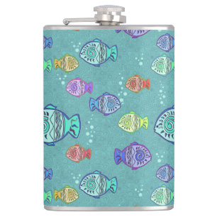 Clip Art Fish Pattern + your ideas Hip Flask