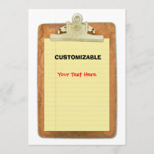 Clip Board & Paper Customise Invitation