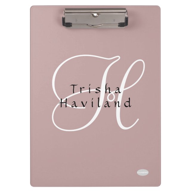 Clip Board Personalised - HAMbyWG Mauve Pink (Front)