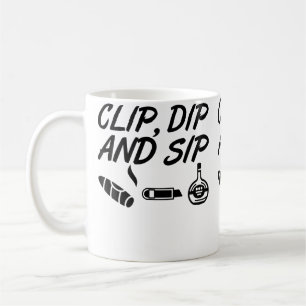 Clip Dip Sip Funny Cigar Cutter Cognac Coffee Mug