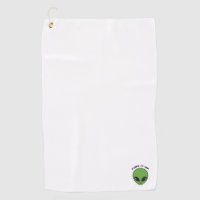 Clip Towel / Golf Towel - Alien Head Fire It Up