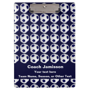Clipboard Blue with Soccer Ball Pattern for Coach