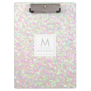 Clipboard - Iridescent Glitter Initial Name