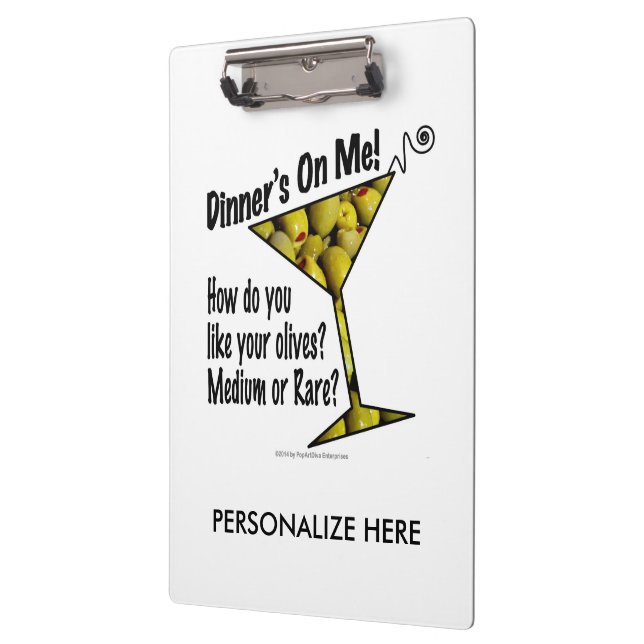 CLIPBOARD - MEDIUM or RARE MARTINI OLIVES? (Left)