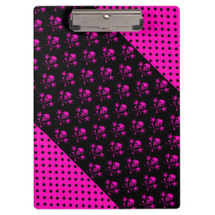Clipboard/Skulls, Crossbones, Hearts and Polka Dot Clipboard