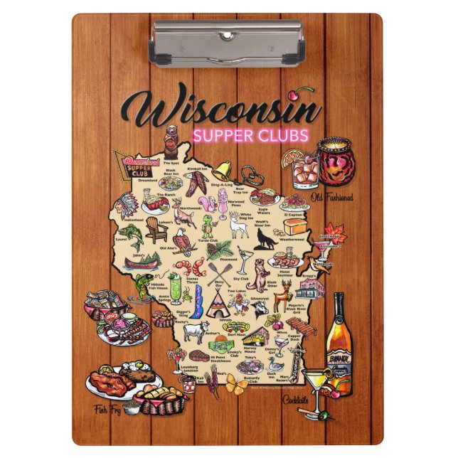 Clipboard - Wisconsin Supper Club Map (Front)