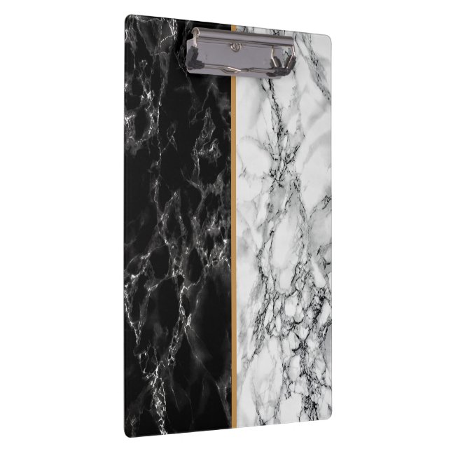 Clipboard with Black and White Marble Stone  (Right)