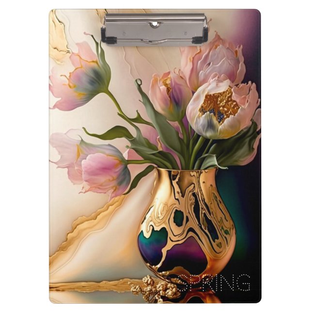 Clipboard with blooming tulips (2) (Front)
