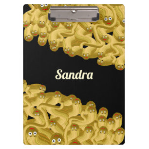 Clipboard with funny earthworms