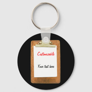 Clipboard with Plain White Paper Key Ring
