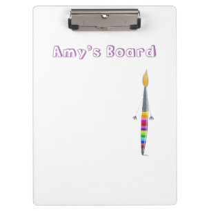 Clipboard With Polly The Paintbrush Illustration