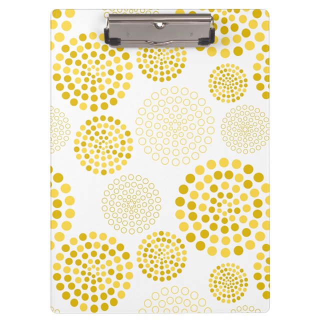 Clipboard-Yellow Circle Pattern Clipboard (Front)