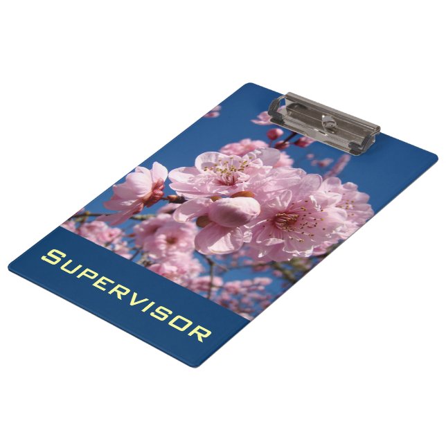CLIPBOARDS Pink Spring Blossoms Office Supervisors (Angled)