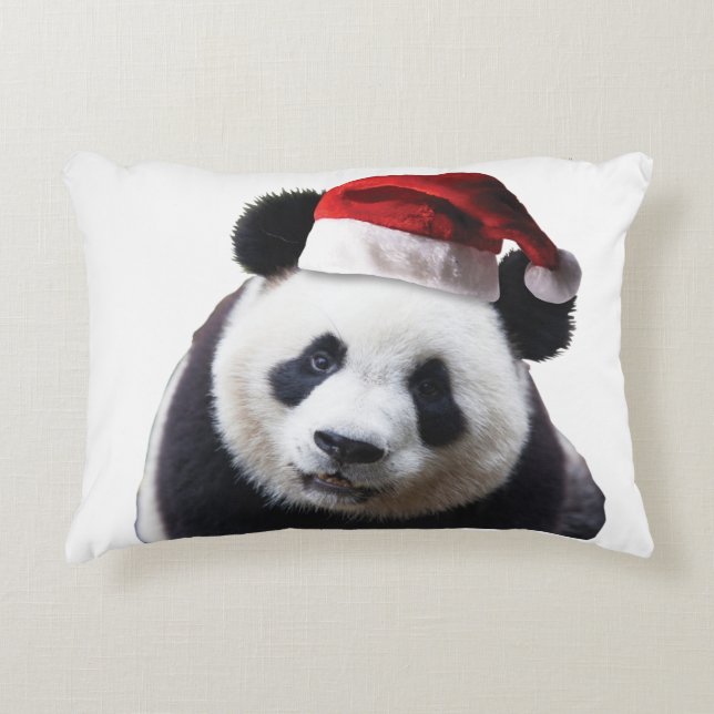 Clipped-Panda-Santa-2 Decorative Cushion (Front)
