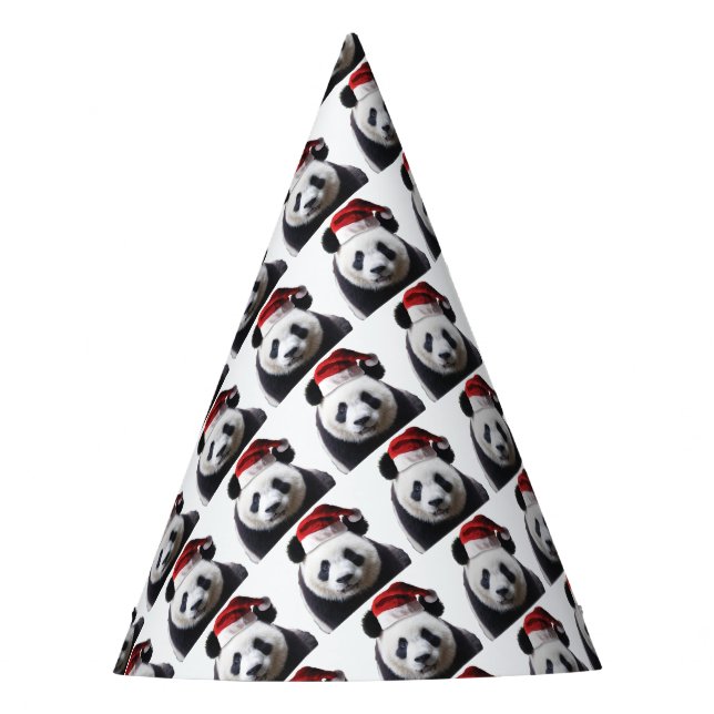 Clipped-Panda-Santa-2 Party Hat (Front)