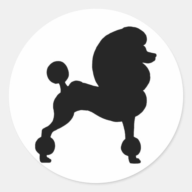 Clipped Standard Poodle Classic Round Sticker (Front)