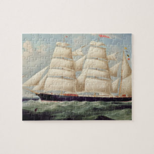 Clipper Barque 'Clendovey' (oil on canvas) Jigsaw Puzzle