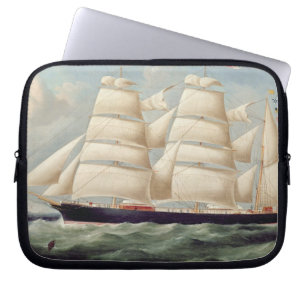Clipper Barque 'Clendovey' (oil on canvas) Laptop Sleeve